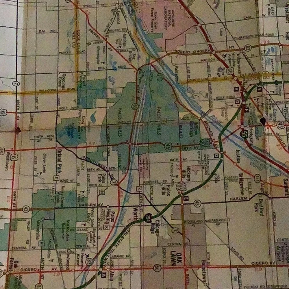 Vintage Texaco Chicago Illinois Road Street Map